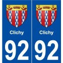 92 Clichy blason autocollant plaque stickers ville