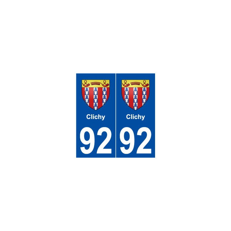 92 Clichy blason autocollant plaque stickers ville