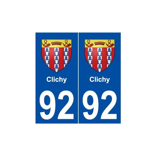 92 Clichy blason autocollant plaque stickers ville