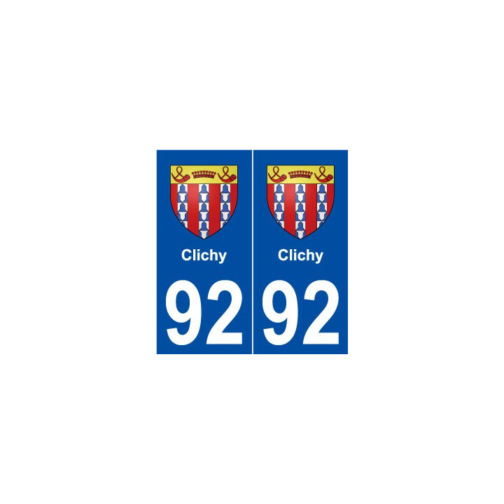 92 Clichy blason autocollant plaque stickers ville