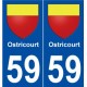 59 Ostricourtn blason autocollant plaque stickers ville