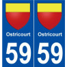 59 Ostricourtn blason autocollant plaque stickers ville