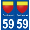 59 Ostricourtn blason autocollant plaque stickers ville