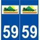 59 Ostricourt logo autocollant plaque stickers ville