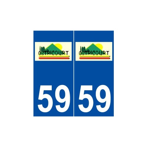 59 Ostricourt logo autocollant plaque stickers ville