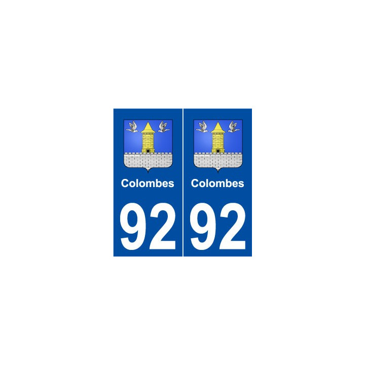 92 Colombes blason autocollant plaque stickers ville