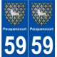59 Pecquencourt blason autocollant plaque stickers ville