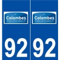 92 Colombes logo autocollant plaque stickers ville