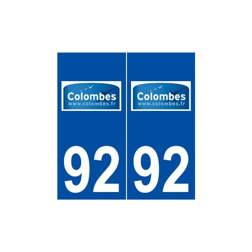 92 Colombes logo autocollant plaque stickers ville