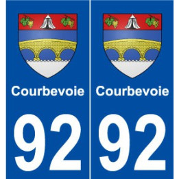 92 Courbevoie blason autocollant plaque stickers ville