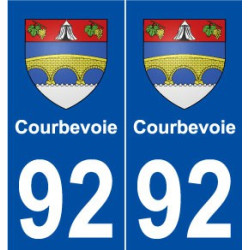 92 Courbevoie blason autocollant plaque stickers ville