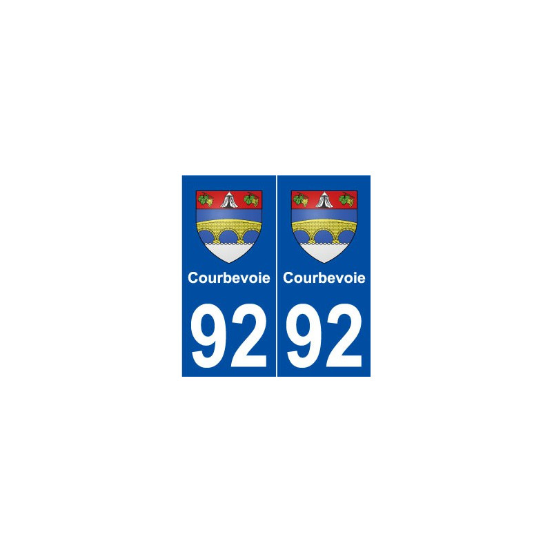 92 Courbevoie blason autocollant plaque stickers ville