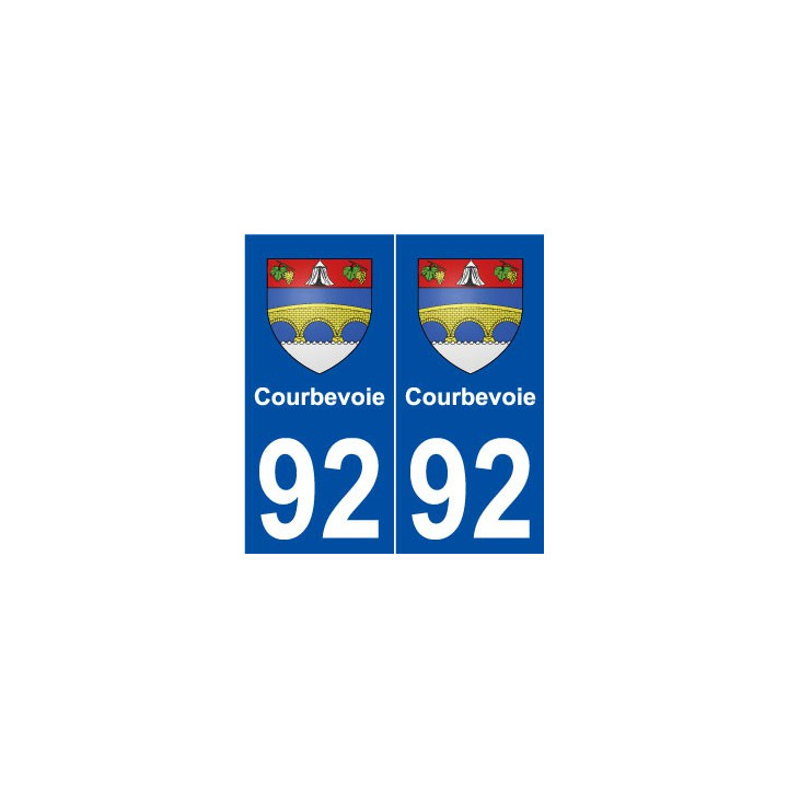 92 Courbevoie blason autocollant plaque stickers ville