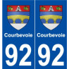 92 Courbevoie blason autocollant plaque stickers ville