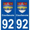 92 Courbevoie blason autocollant plaque stickers ville