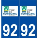 92 Courbevoie logo autocollant plaque stickers ville