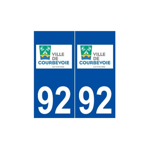 92 Courbevoie logo autocollant plaque stickers ville
