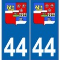 44 Loire-Atlantique autocollant plaque blason armoiries stickers département