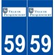 59 Pecquencourt logo autocollant plaque stickers ville
