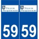 59 Pecquencourt logo autocollant plaque stickers ville