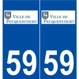 59 Pecquencourt logo autocollant plaque stickers ville