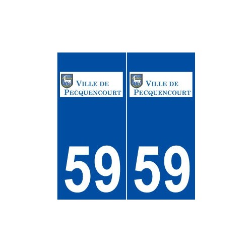 59 Pecquencourt logo autocollant plaque stickers ville