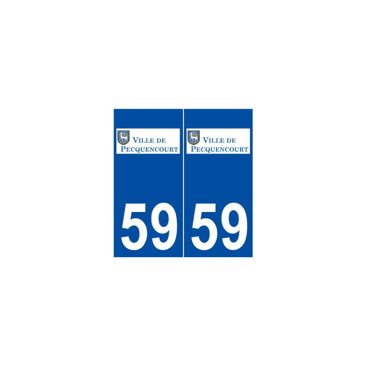59 Pecquencourt logo autocollant plaque stickers ville