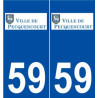 59 Pecquencourt logo autocollant plaque stickers ville