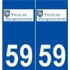 59 Pecquencourt logo autocollant plaque stickers ville