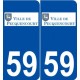 59 Pecquencourt logo autocollant plaque stickers ville