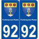 92 Fontenay-aux-Roses blason autocollant plaque stickers ville