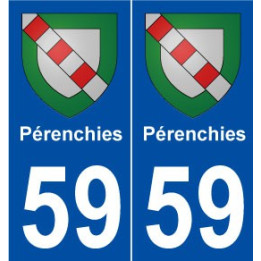 59 Pérenchies blason autocollant plaque stickers ville