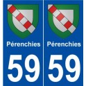 59 Pérenchies blason autocollant plaque stickers ville