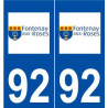 92 Fontenay-aux-Roses logo autocollant plaque stickers ville