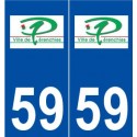 59 Pérenchies logo autocollant plaque stickers ville