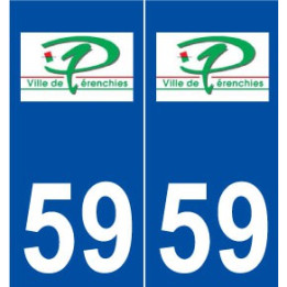 59 Pérenchies logo autocollant plaque stickers ville