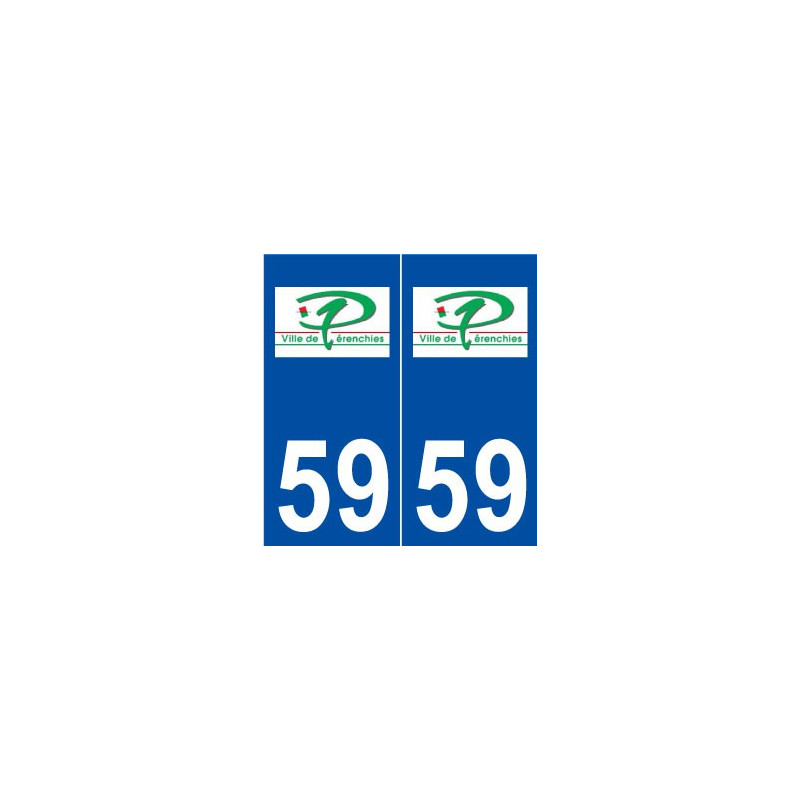 59 Pérenchies logo autocollant plaque stickers ville