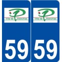 59 Pérenchies logo autocollant plaque stickers ville