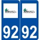 92 Garches logo autocollant plaque stickers ville