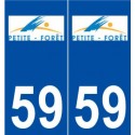 59 Petite-Forêt logo autocollant plaque stickers ville