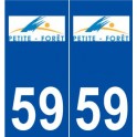 59 Petite-Forêt logo autocollant plaque stickers ville