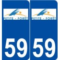 59 Petite-Forêt logo autocollant plaque stickers ville