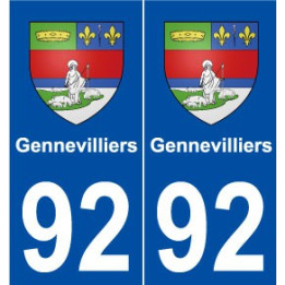 92 Gennevilliers blason autocollant plaque stickers ville
