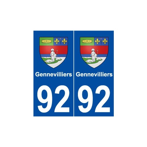 92 Gennevilliers blason autocollant plaque stickers ville