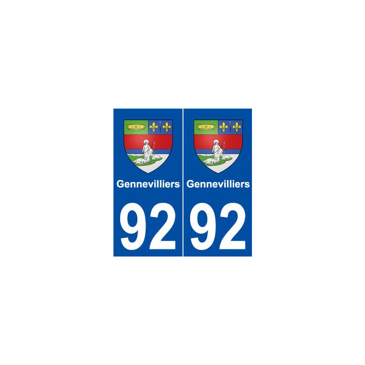 92 Gennevilliers blason autocollant plaque stickers ville
