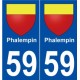 59 Phalempin blason autocollant plaque stickers ville
