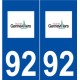 92 Gennevilliers logo autocollant plaque stickers ville
