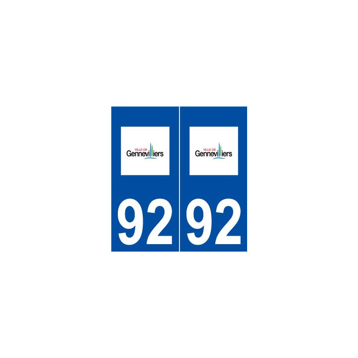 92 Gennevilliers logo autocollant plaque stickers ville
