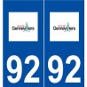 92 Gennevilliers logo autocollant plaque stickers ville