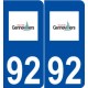 92 Gennevilliers logo autocollant plaque stickers ville